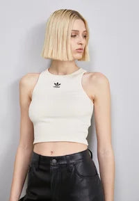 ESSENTIALS RIBBED TANK - Top - white adidas