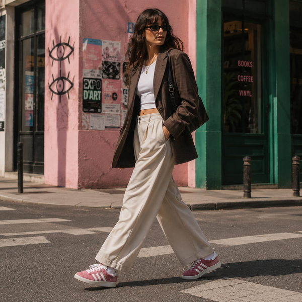 adidas Gazelle sneakers featuring the iconic three-stripe design and classic terrace style