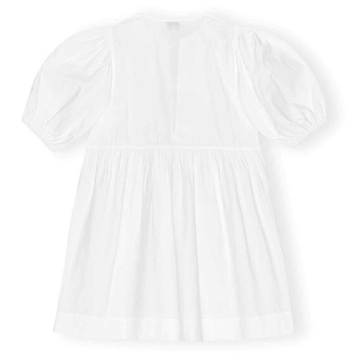 Ganni (Cotton Poplin Tie String Mini Dress) White - WOW