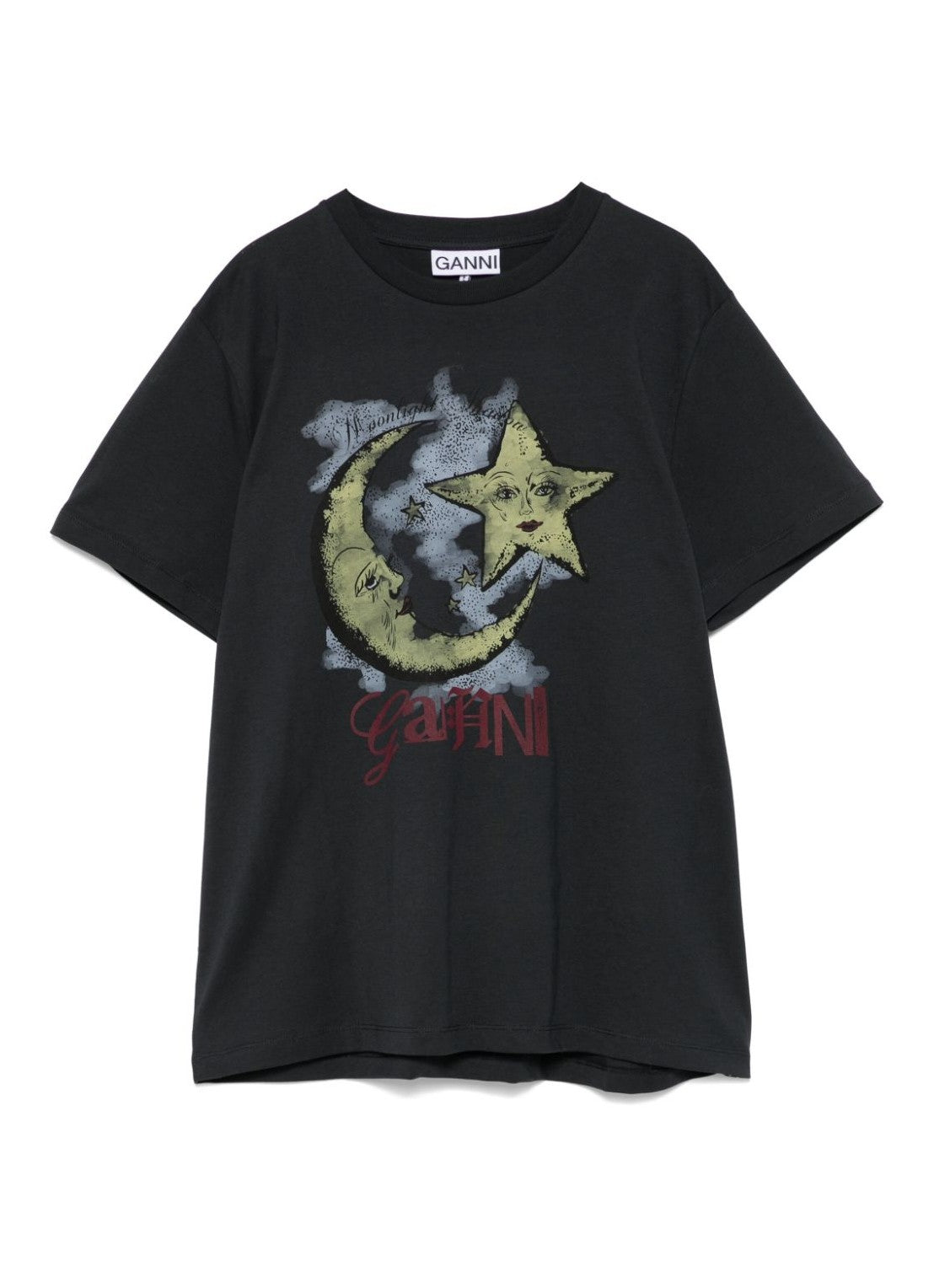 Camiseta básica Moonlight Relaxed negra Ganni